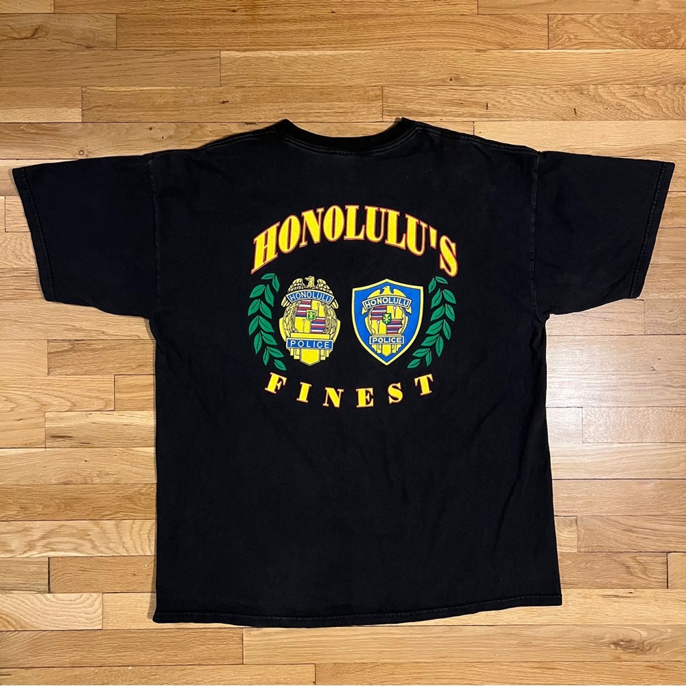 Vintage Honolulu’s Finest Police Black T Shirt 2XL